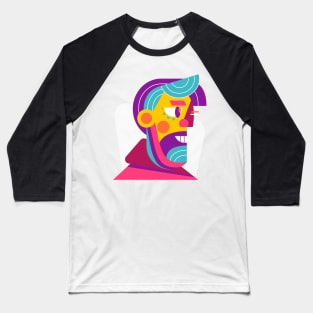 Abstract Portrait Shapes Person Baseball T-Shirt